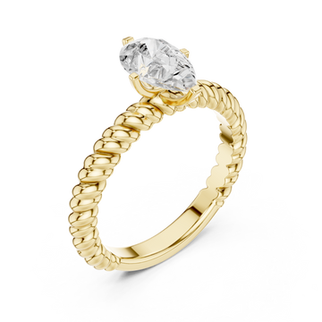 Gold Petite Weave Statement Ring Right View