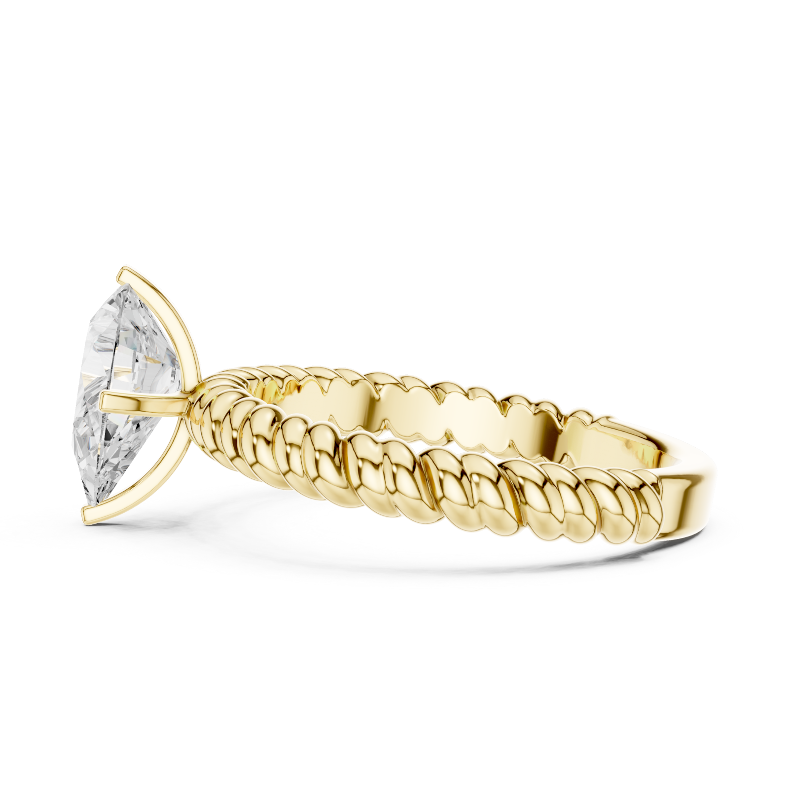  Gold Petite Weave Statement Ring Side View