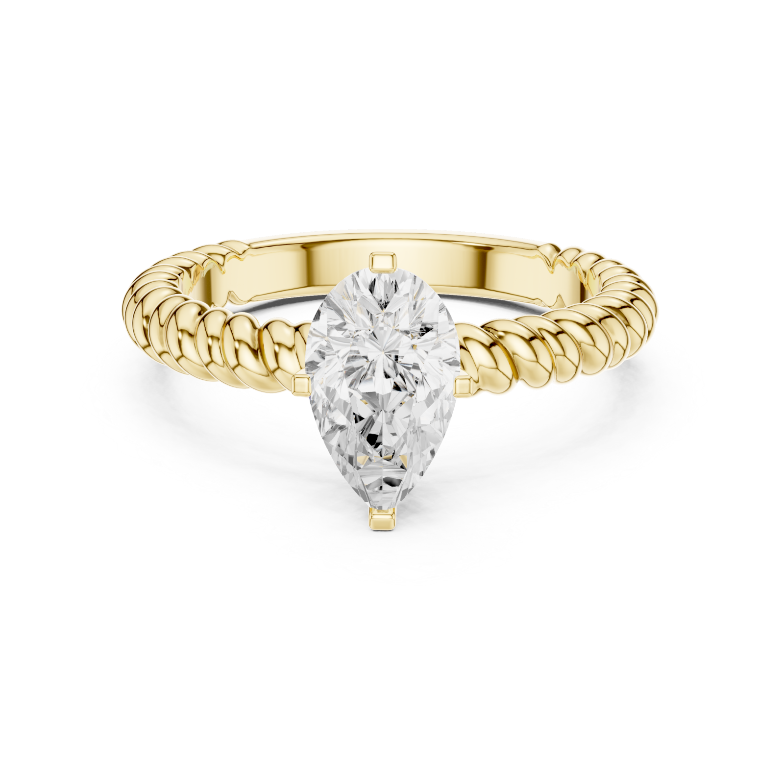  Gold Petite Weave Statement Ring Front View