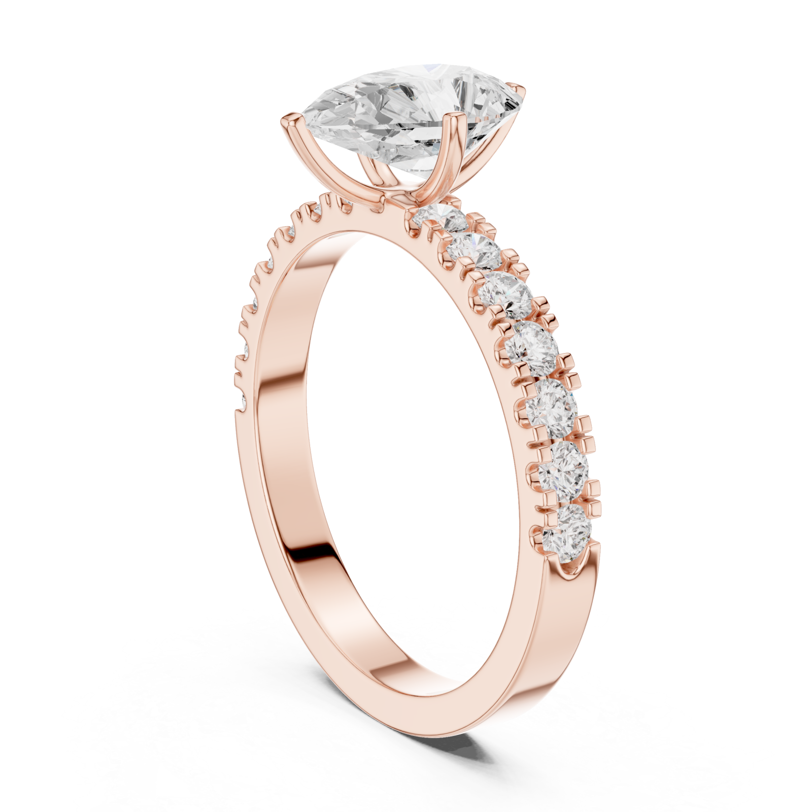  Rose Gold Serenade Radiance Fine Ring Left View