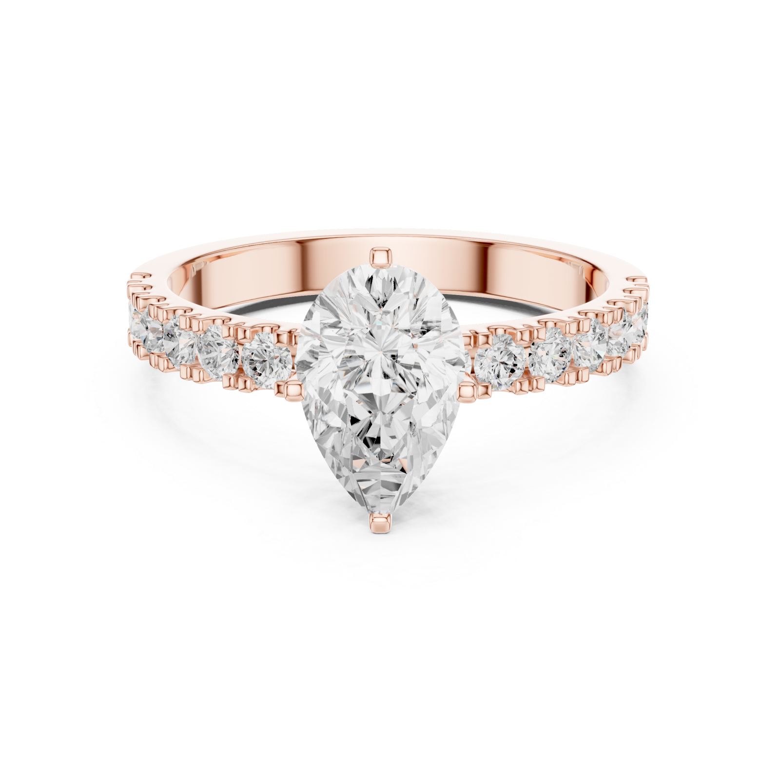  Rose Gold Serenade Radiance Fine Ring Front View