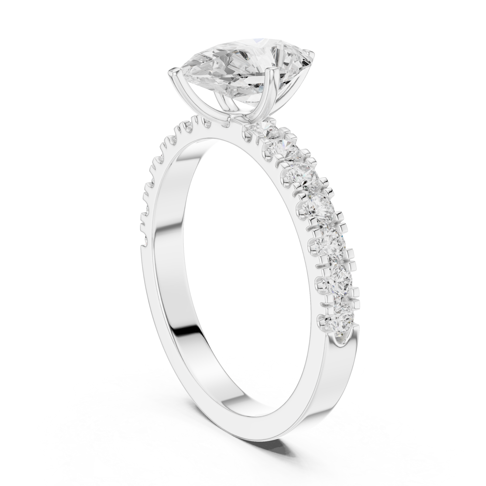 White Gold Serenade Radiance Fine Ring Left View
