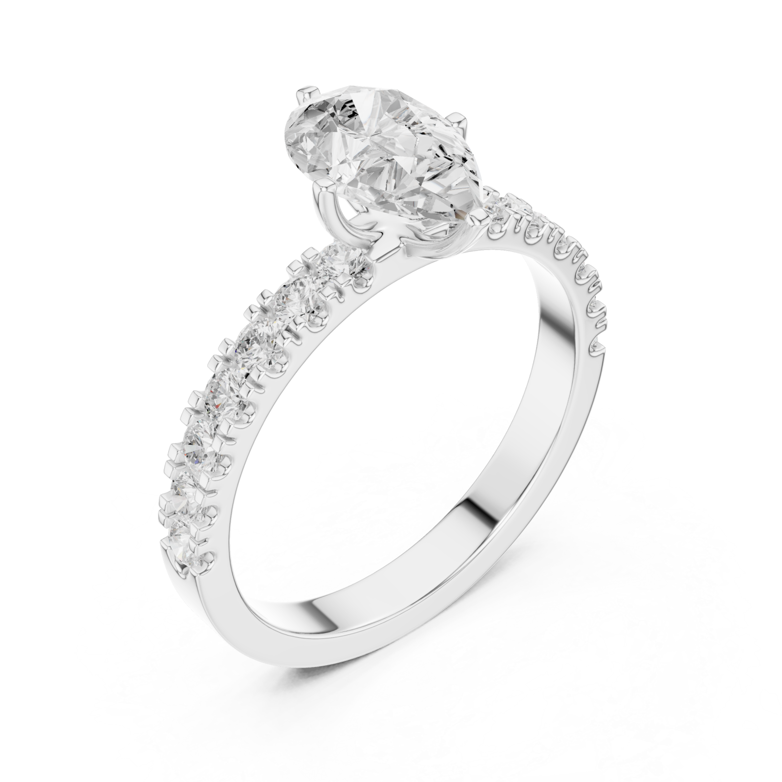  White Gold Serenade Radiance Fine Ring Right View