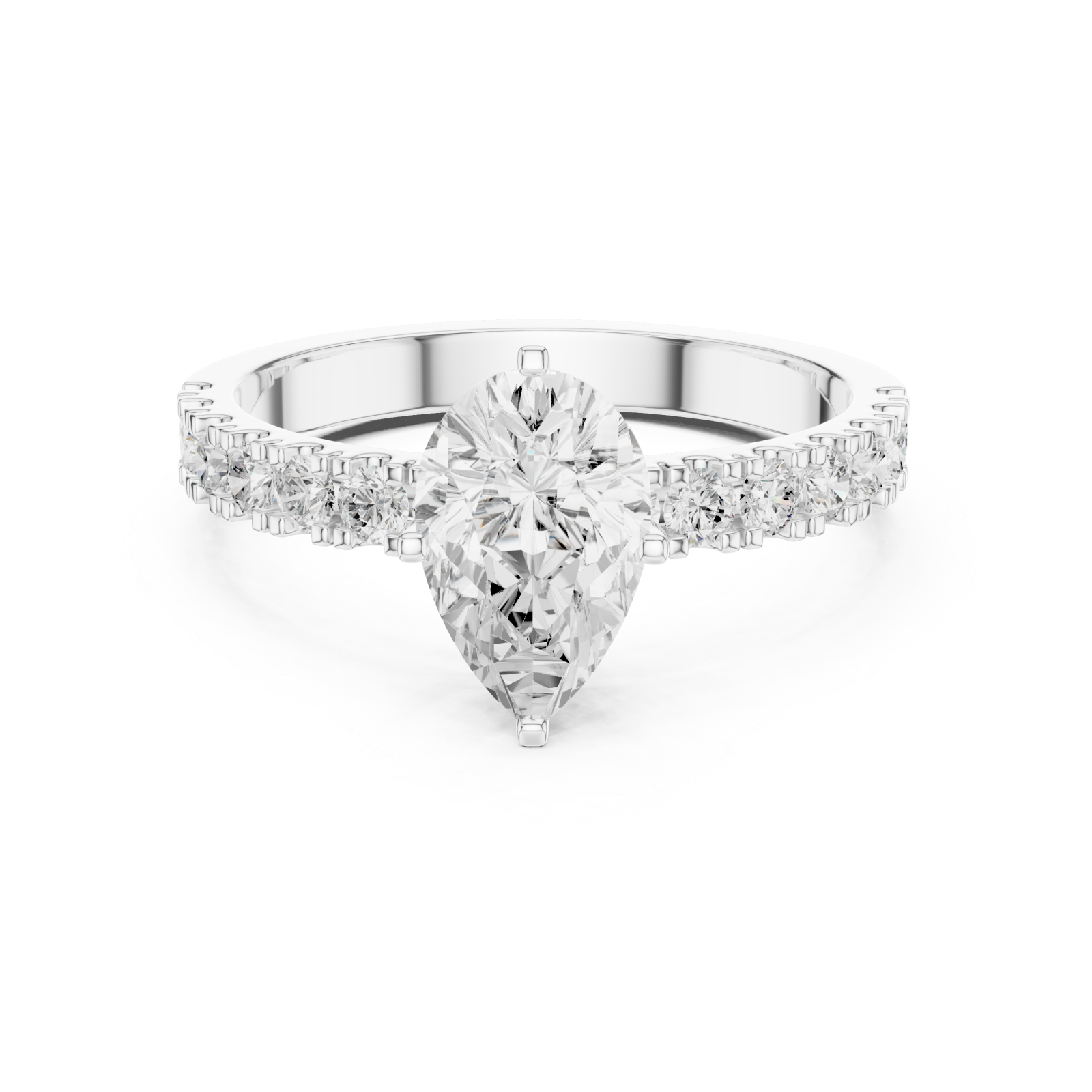  White Gold Serenade Radiance Fine Ring Front View