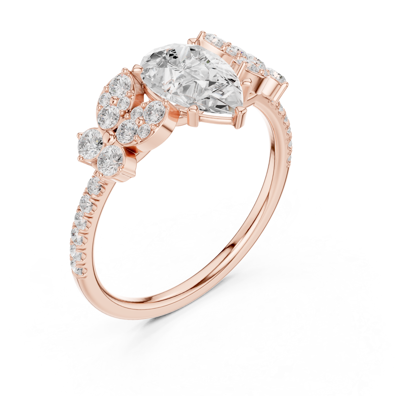  Rose Gold Radiant Willow Petal Dream Ring Right View