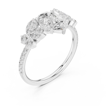  White Gold Radiant Willow Petal Dream Ring Right View