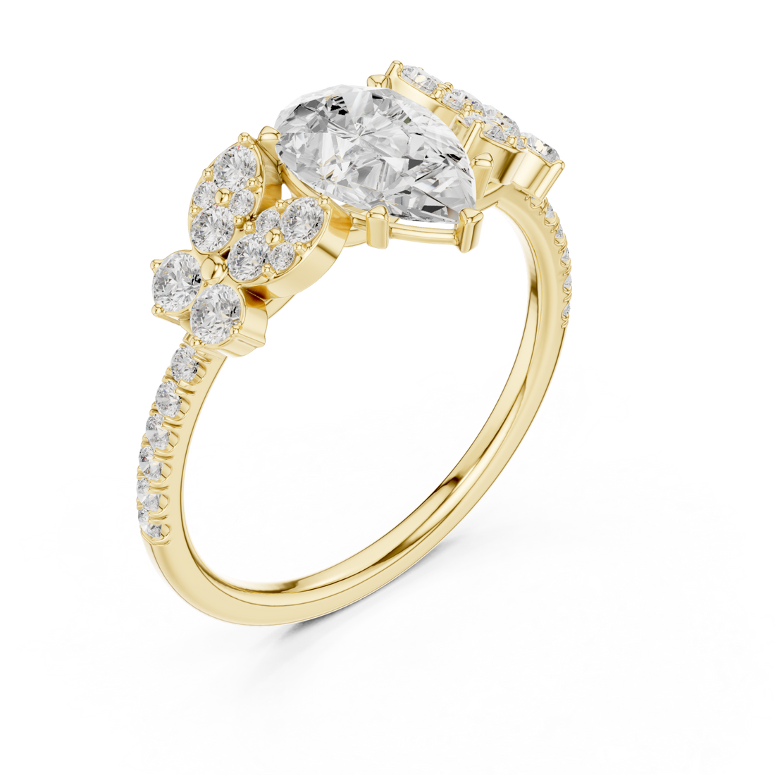 Gold Radiant Willow Petal Dream Ring Right View