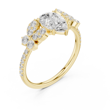 Gold Radiant Willow Petal Dream Ring Right View