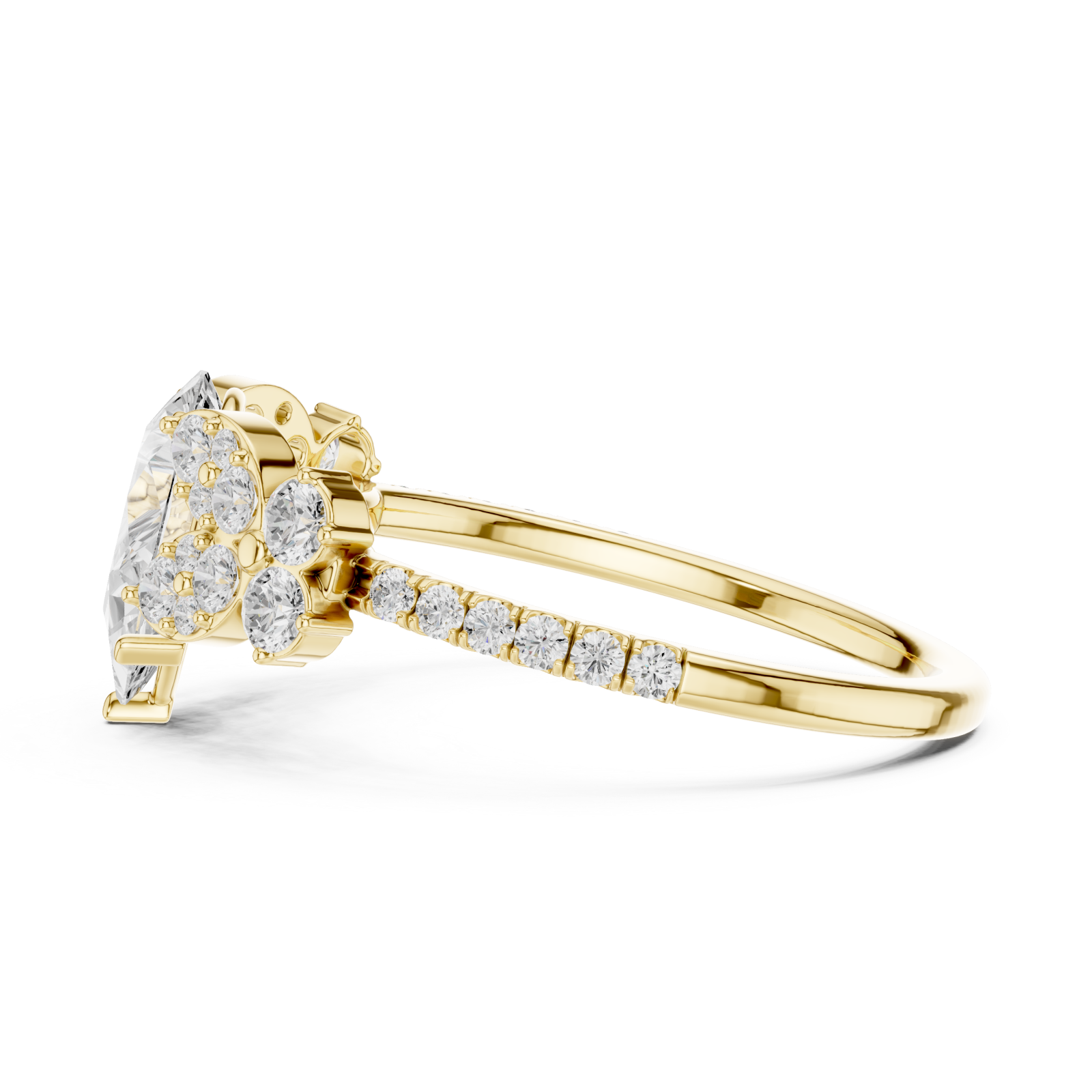  Gold Radiant Willow Petal Dream Ring Side View