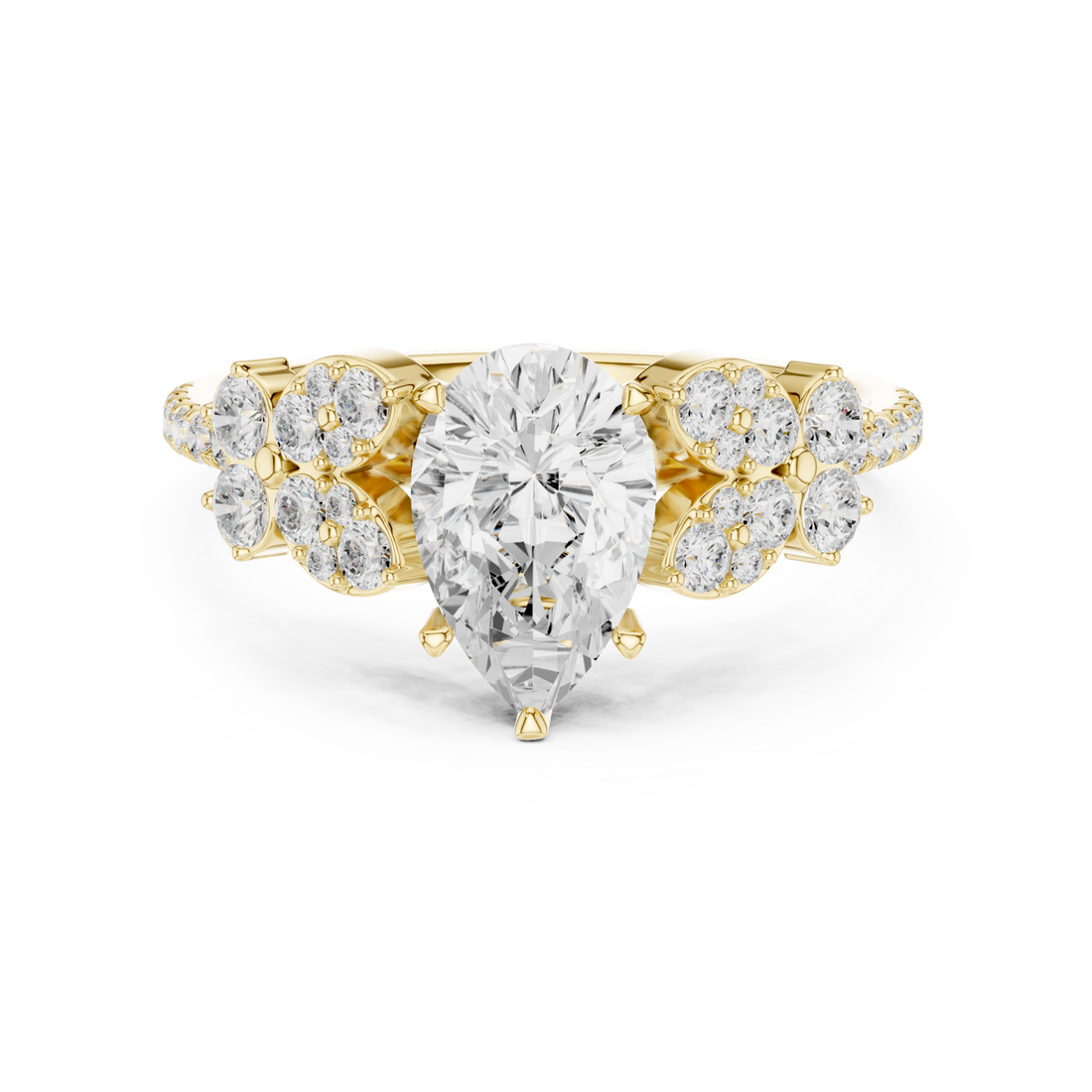 Gold Radiant Willow Petal Dream Ring Right View