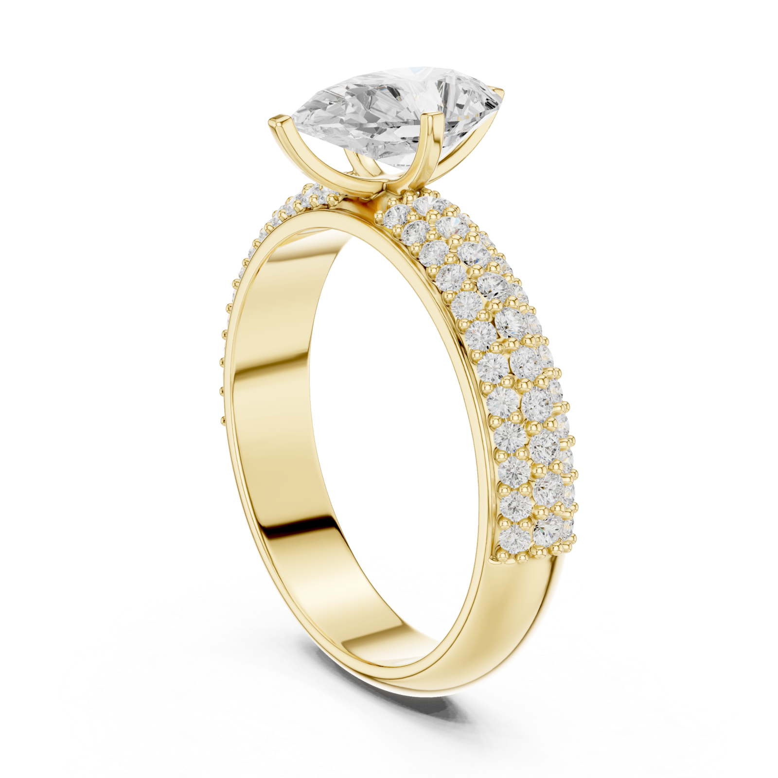  Gold Glisten Halo Statement Ring Left View