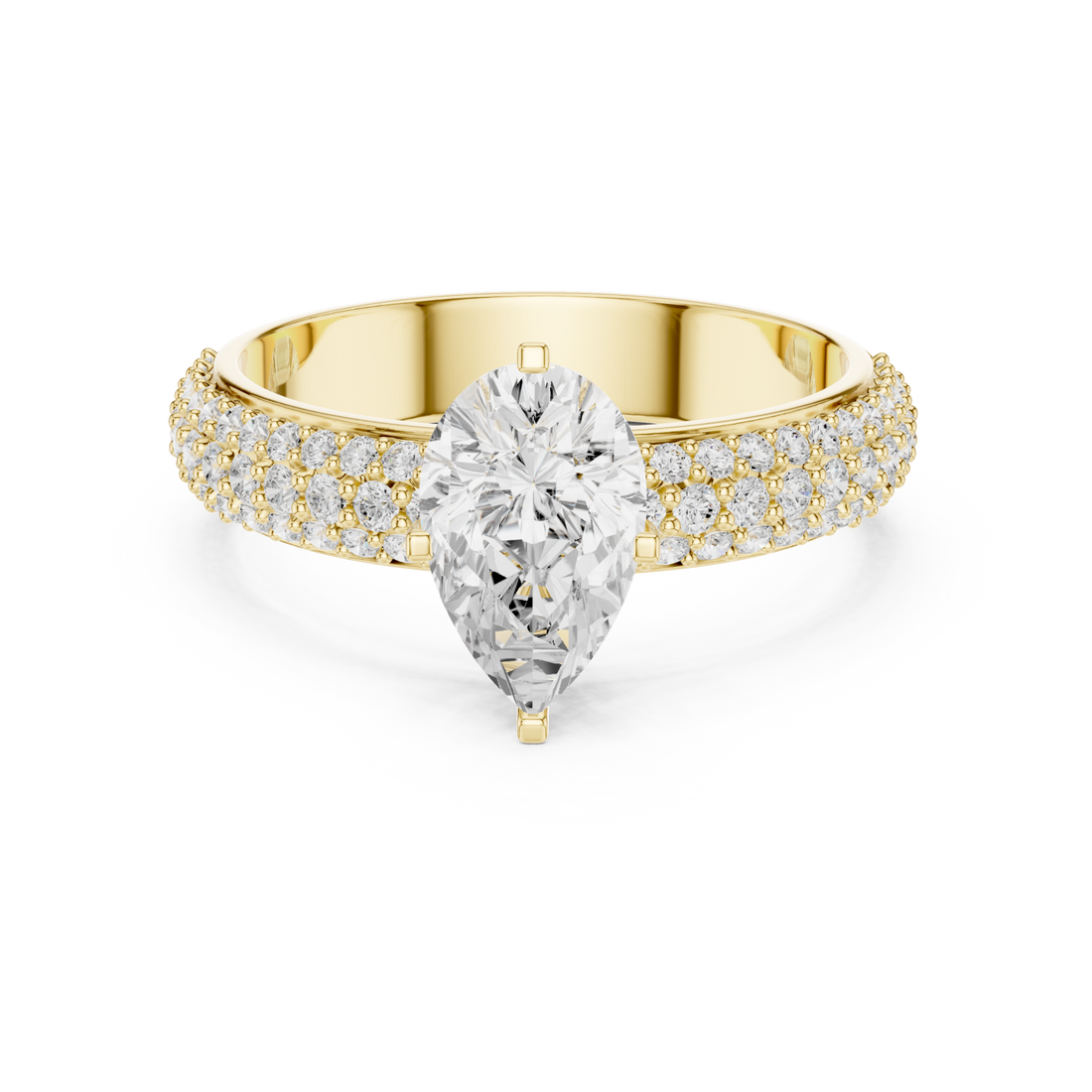Gold Glisten Halo Statement Ring Right View