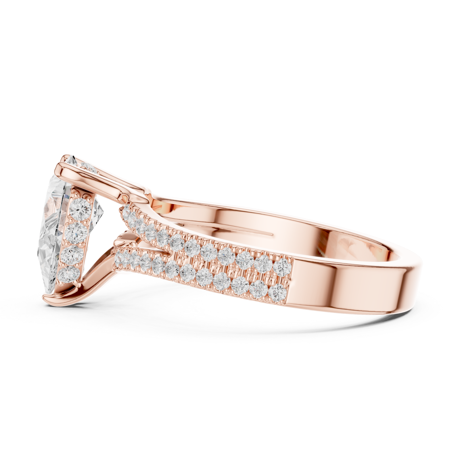  Rose Gold Radiant Elegance Promise Band Side View