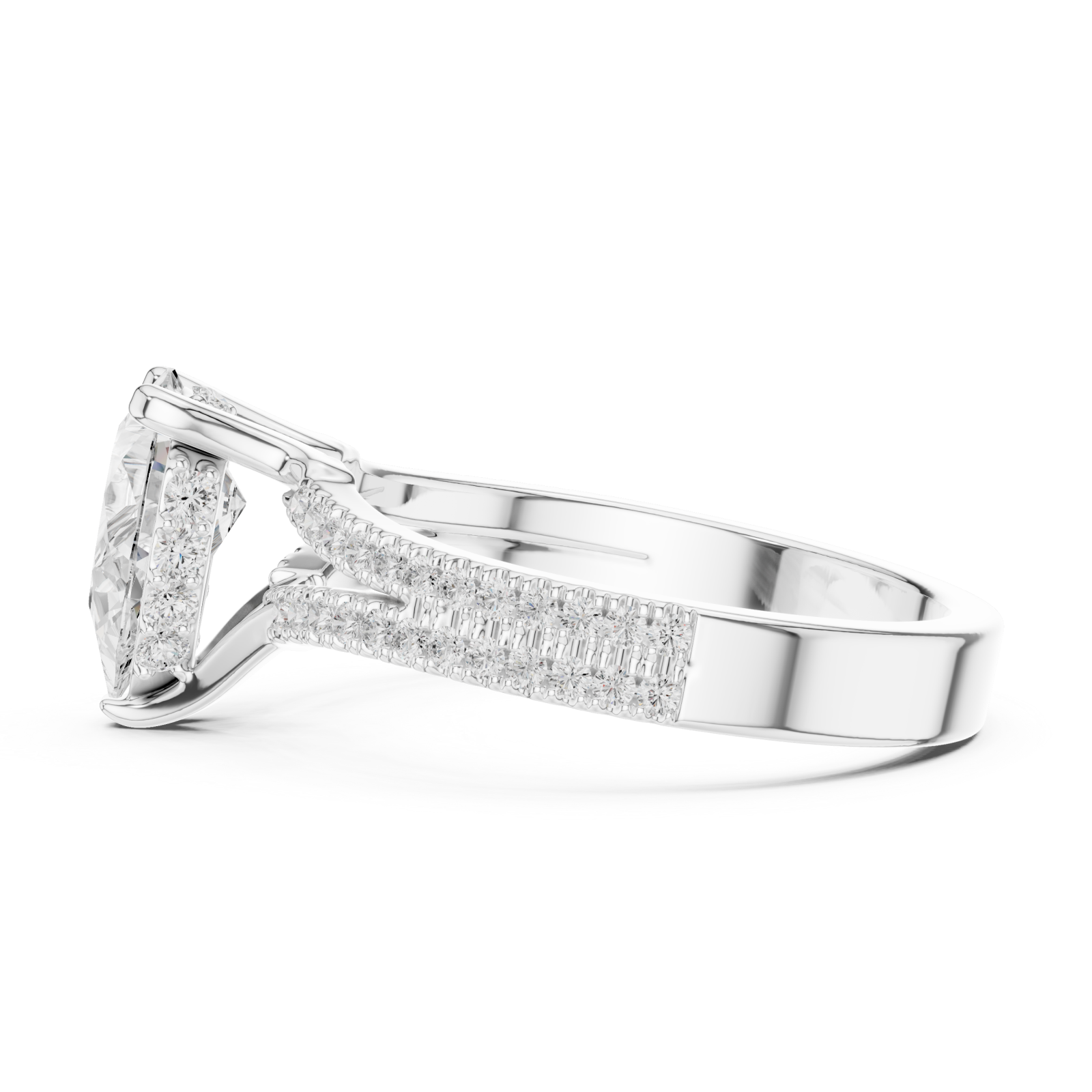  White Gold Radiant Elegance Promise Band Side View