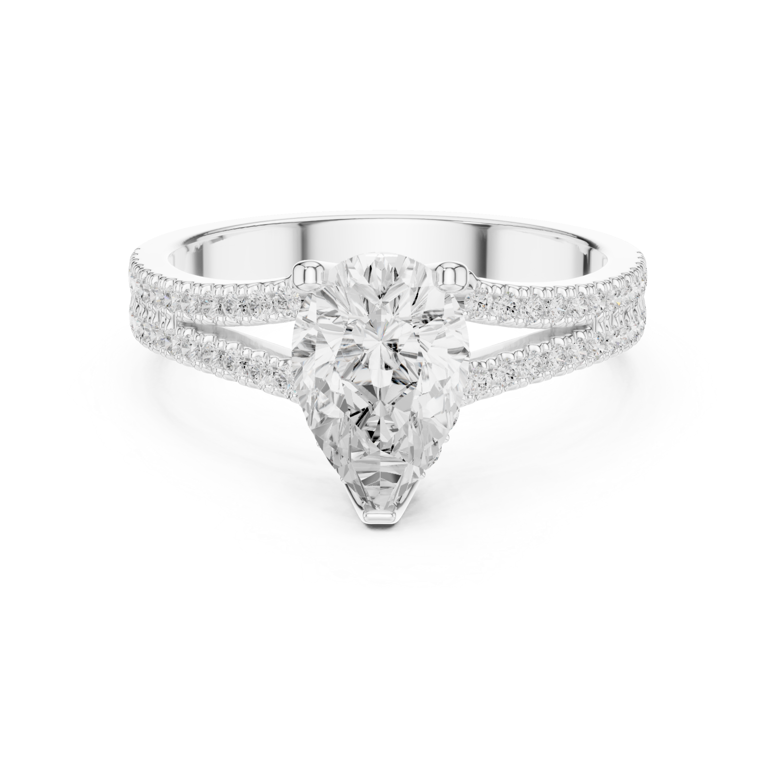  White Gold Radiant Elegance Promise Band Front View
