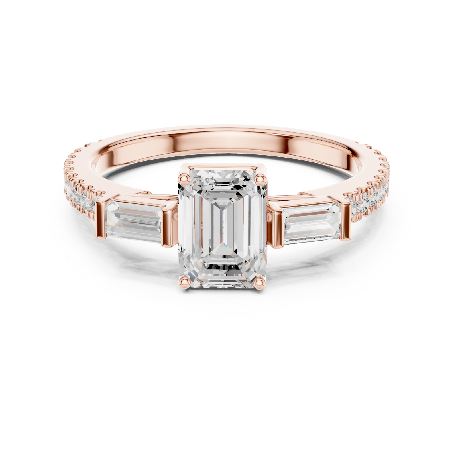  Rose Gold Silken Muse Solitaire Ring Front View