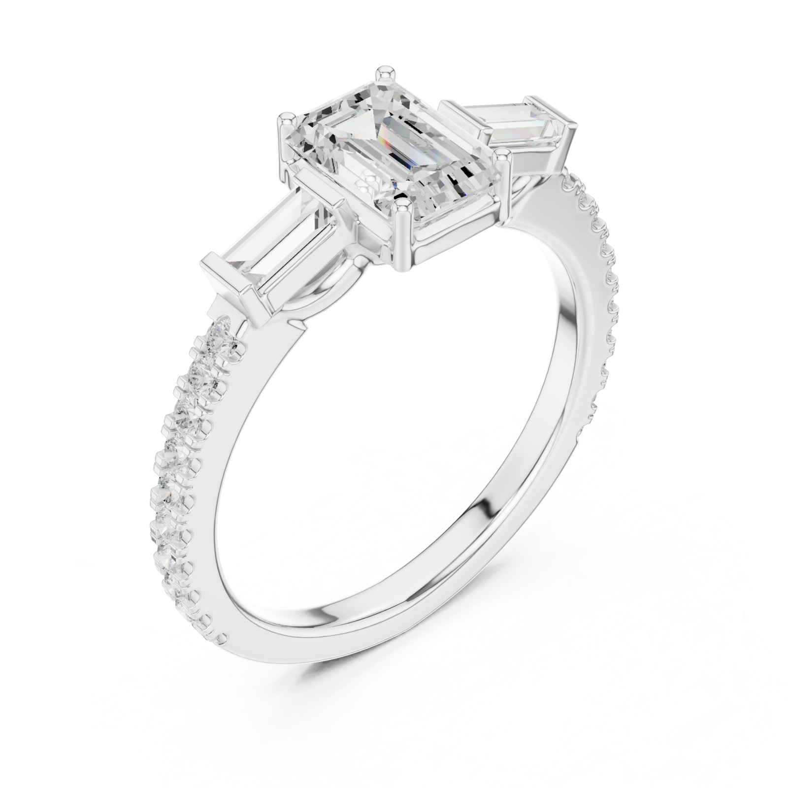  White Gold Silken Muse Solitaire Ring Right View