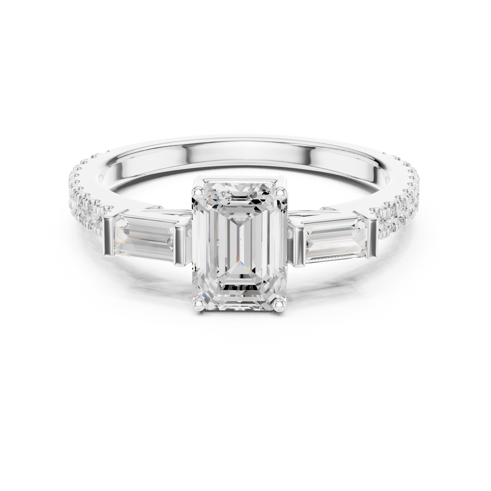  White Gold Silken Muse Solitaire Ring Front View