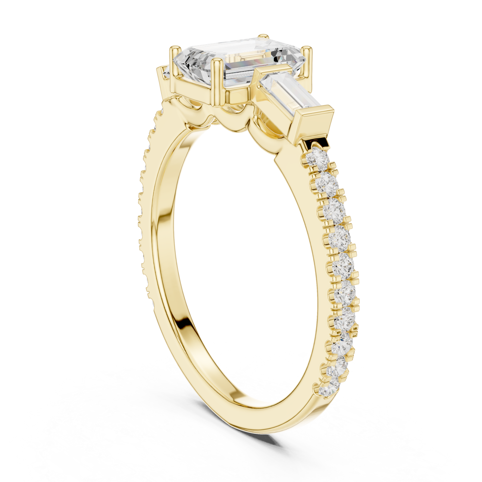  Gold Silken Muse Solitaire Ring Left View