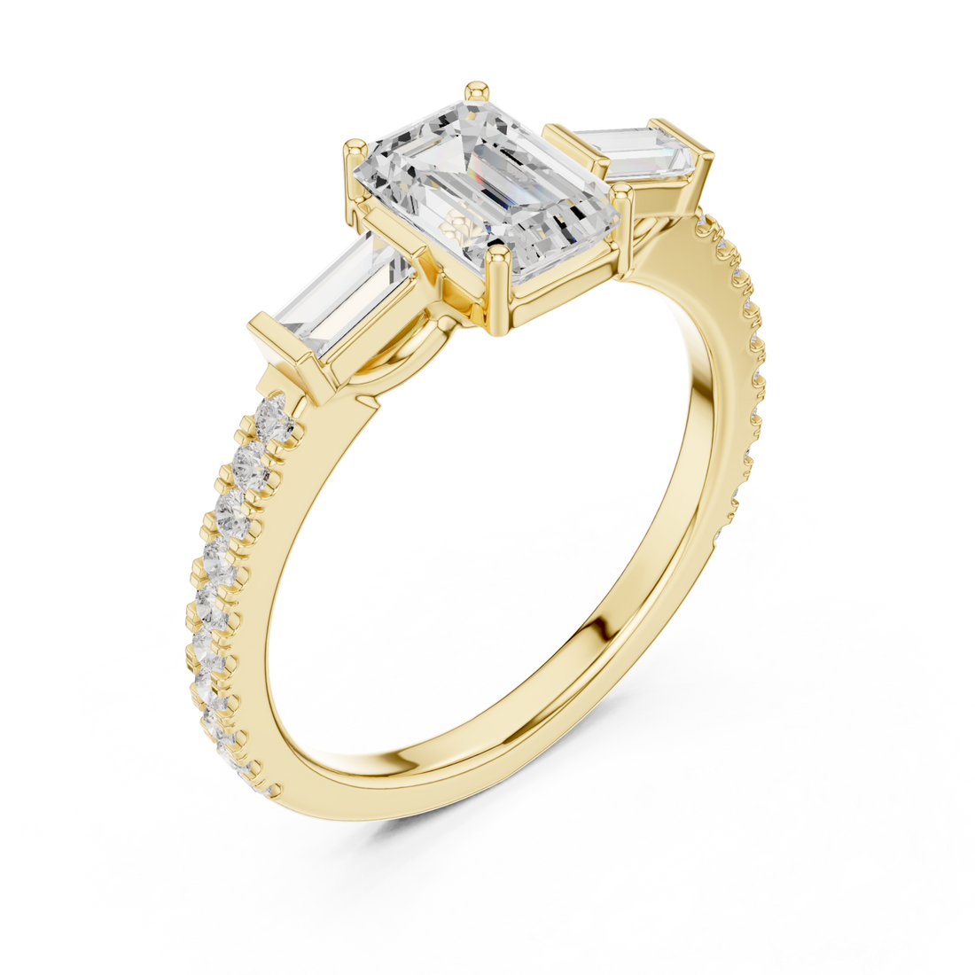 Gold Silken Muse Solitaire Ring Right View