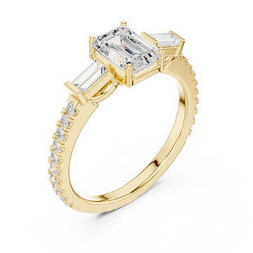 Gold Silken Muse Solitaire Ring Right View