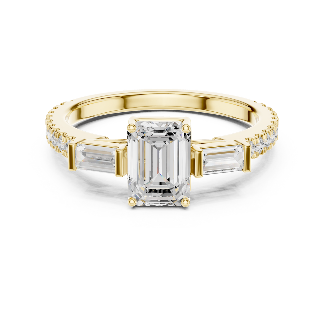 Gold Silken Muse Solitaire Ring Right View