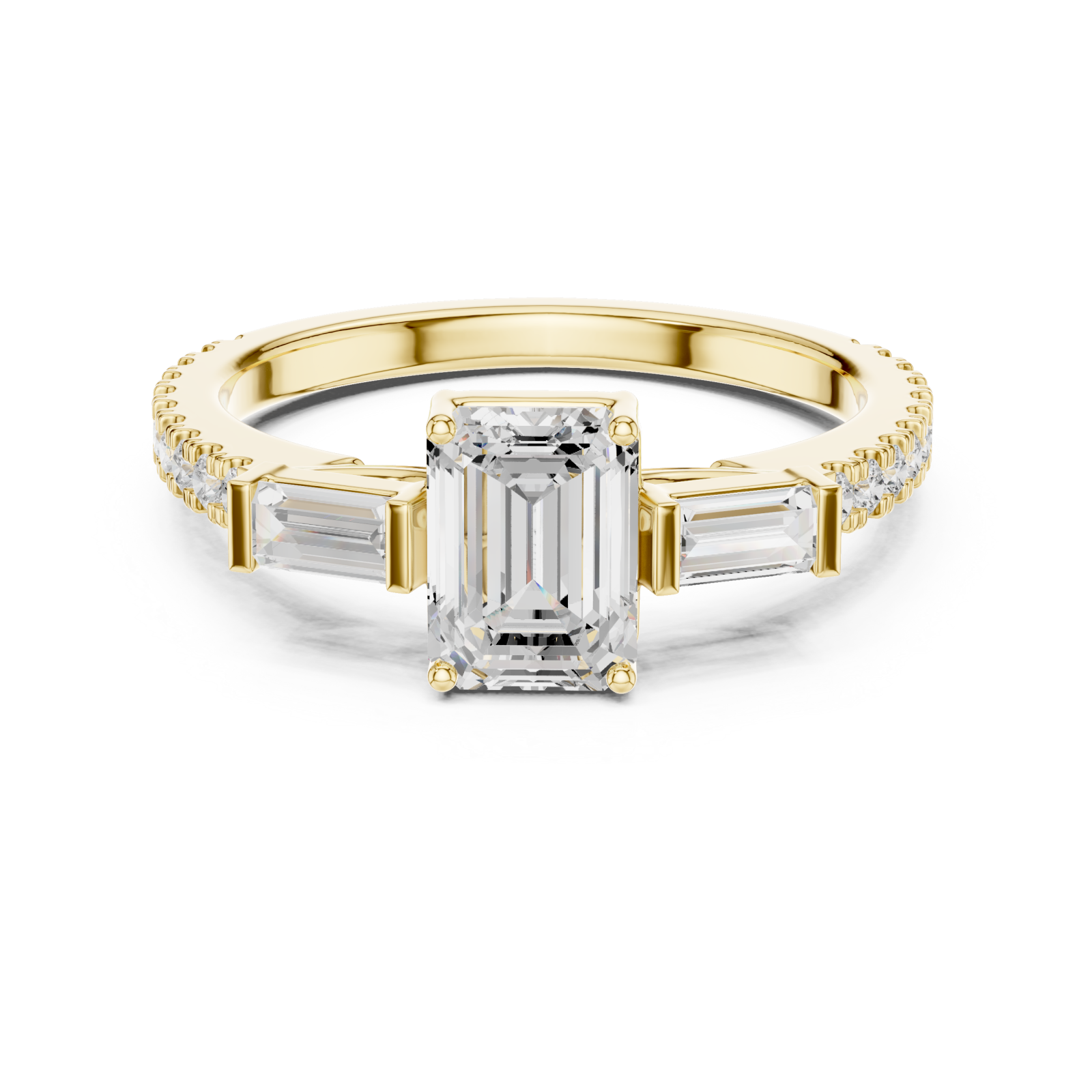  Gold Silken Muse Solitaire Ring Front View