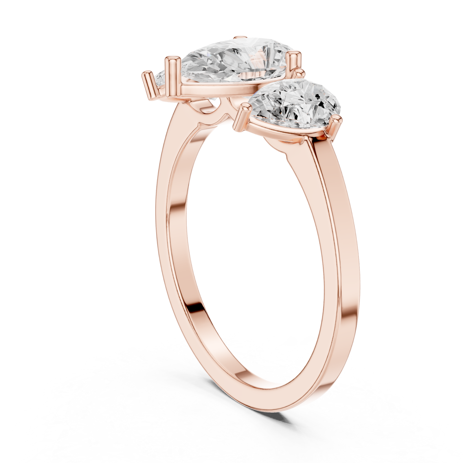  Rose Gold Gleaming Harmony Contemporary Ring Left View