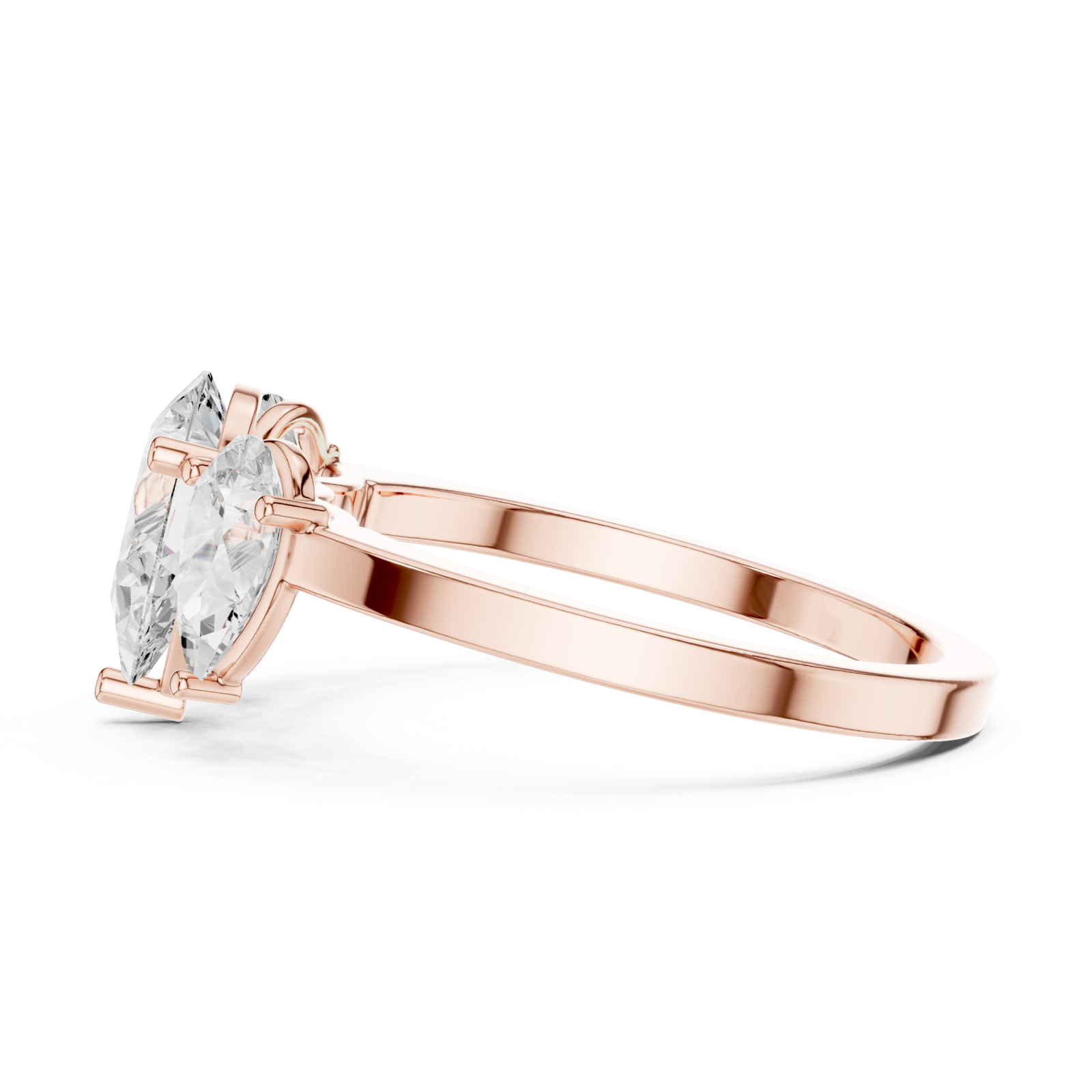  Rose Gold Gleaming Harmony Contemporary Ring Side View