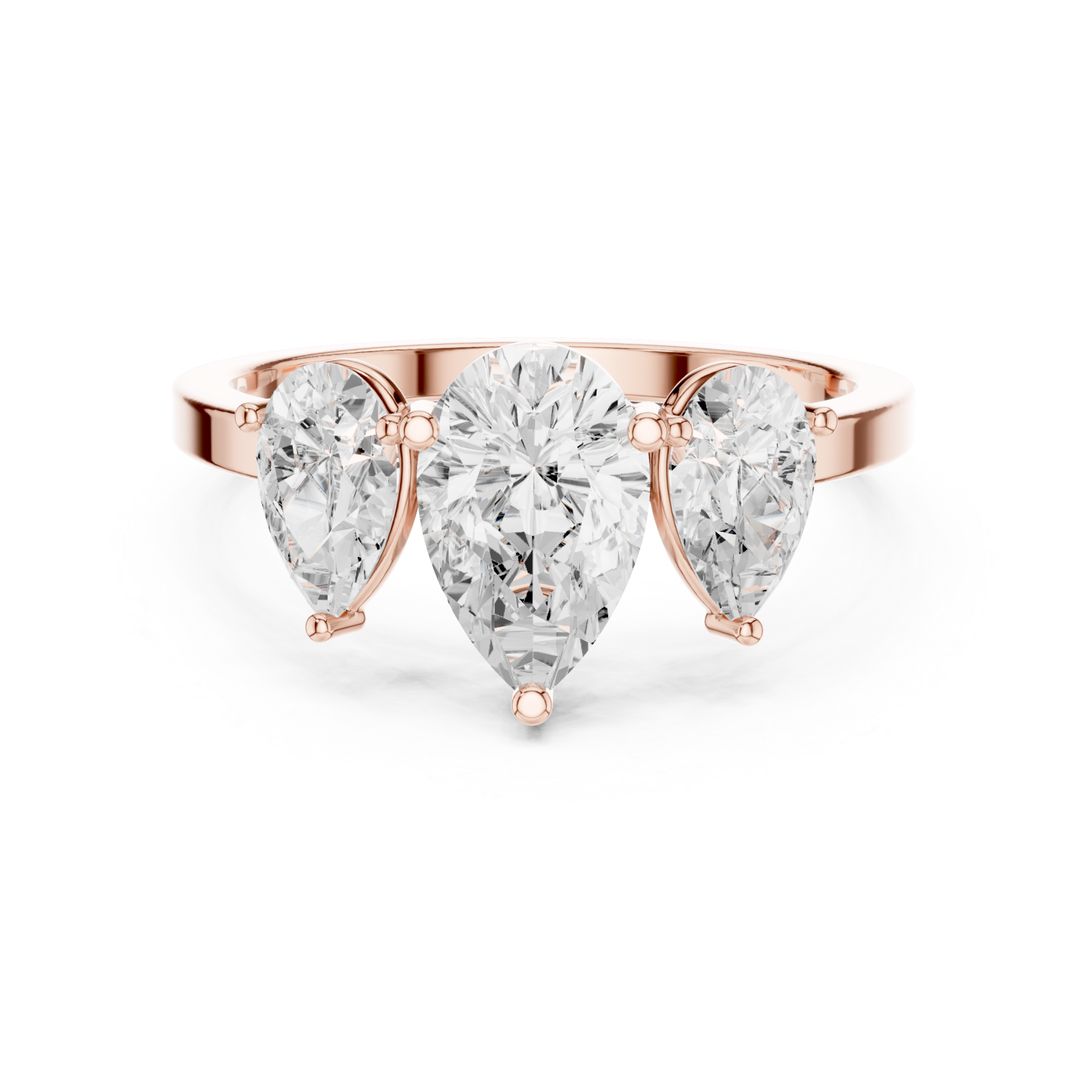  Rose Gold Gleaming Harmony Contemporary Ring Front View