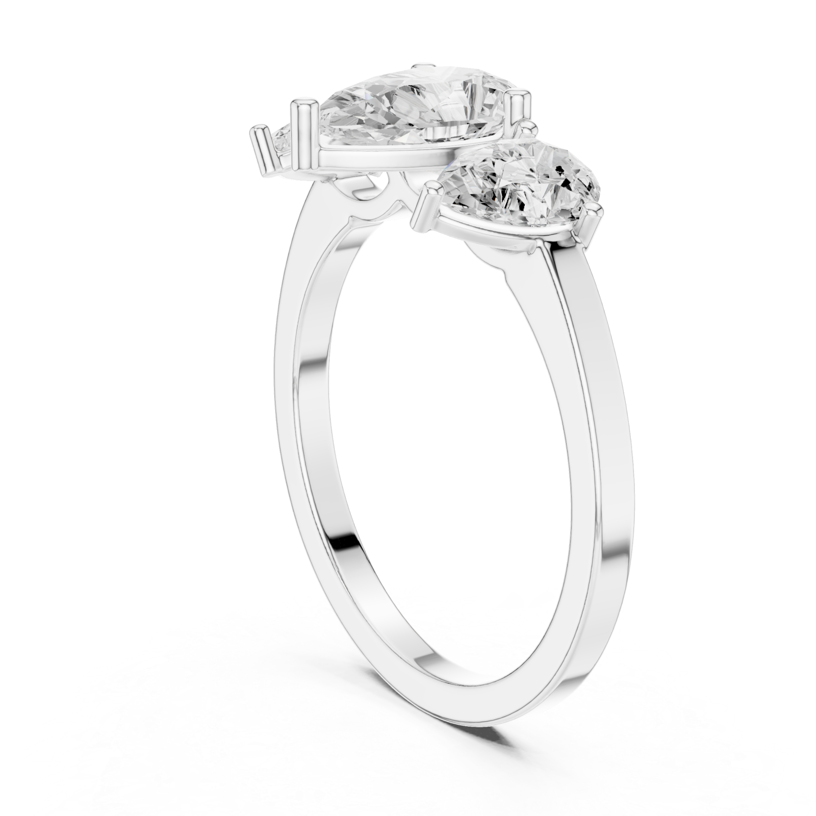  White Gold Gleaming Harmony Contemporary Ring Left View