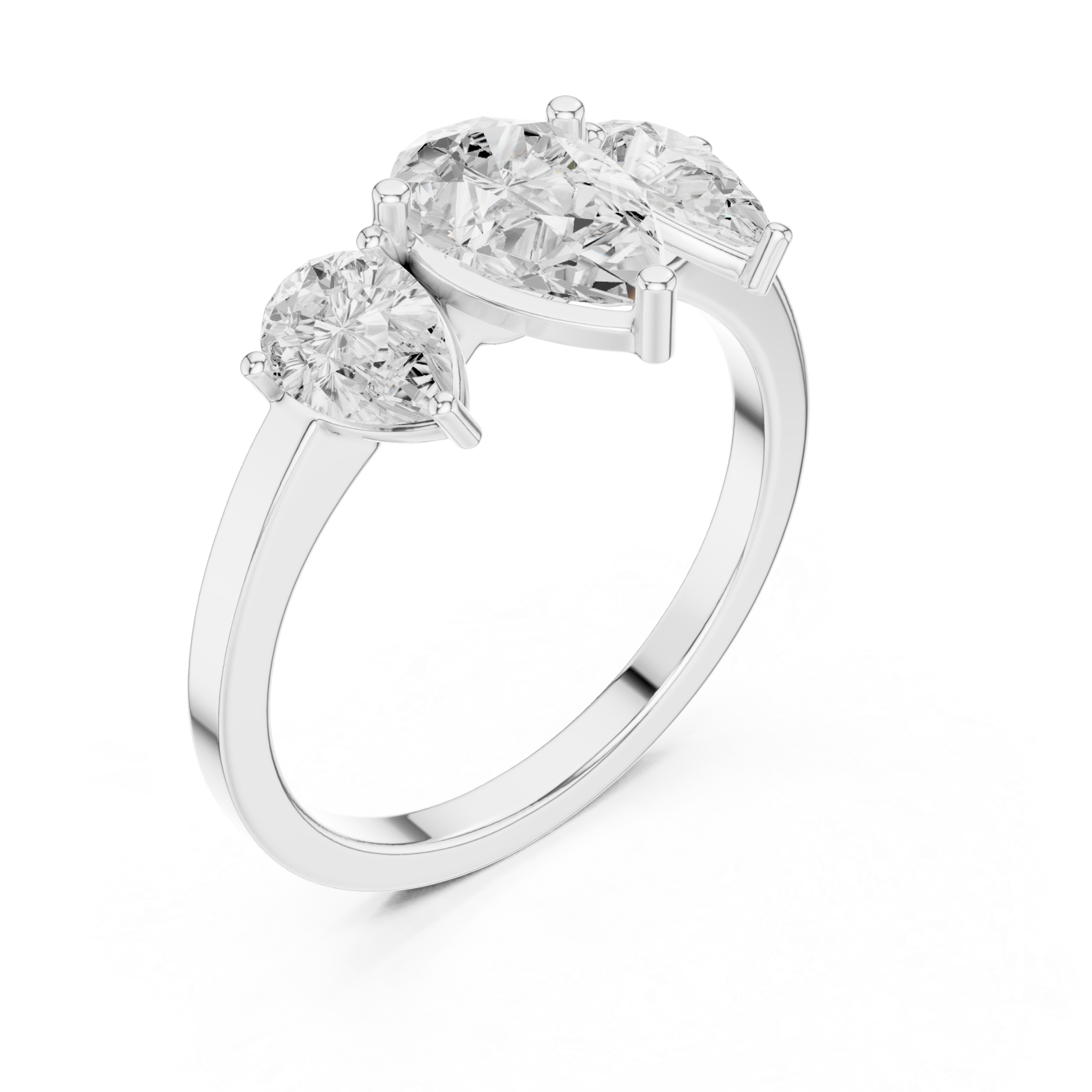  White Gold Gleaming Harmony Contemporary Ring Right View