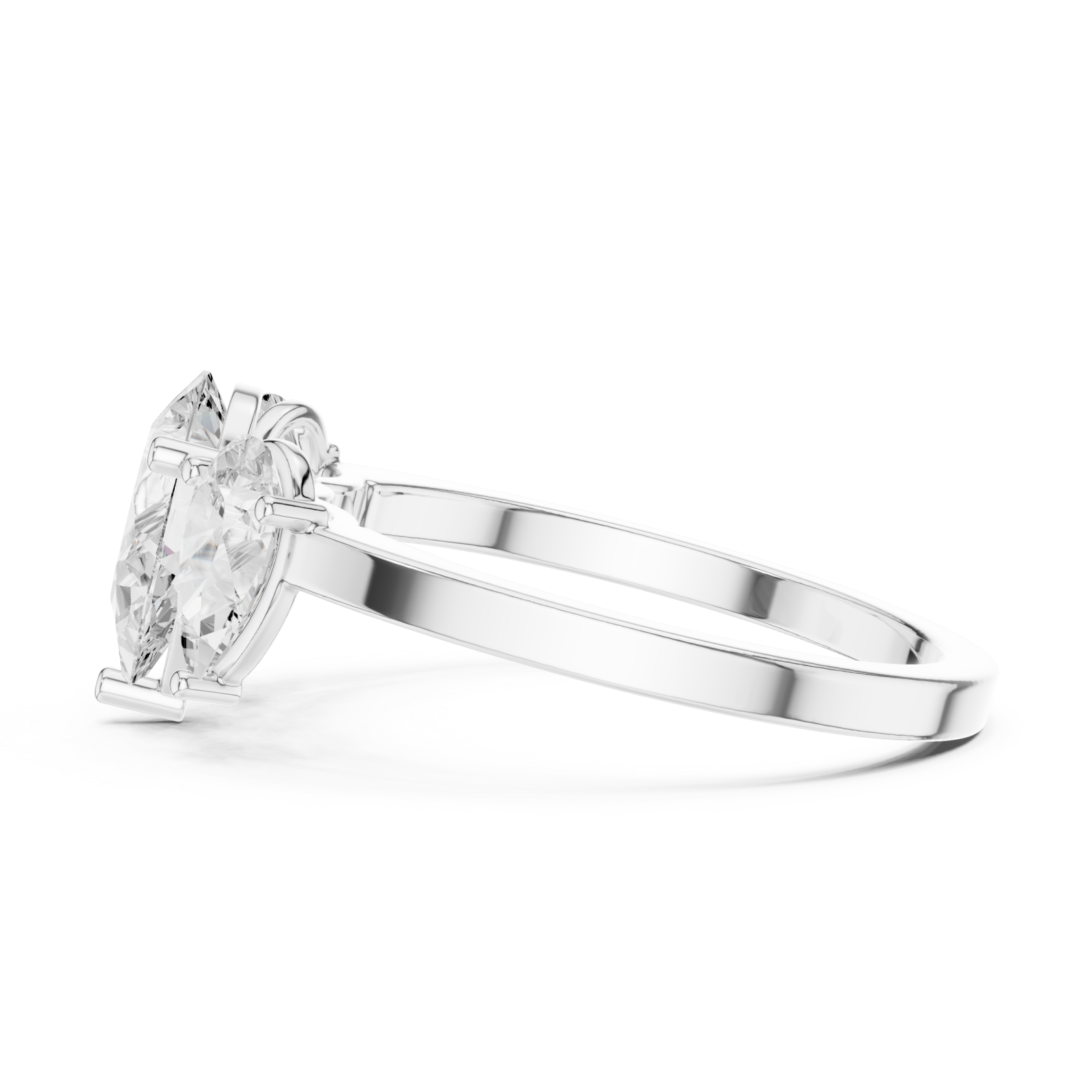  White Gold Gleaming Harmony Contemporary Ring Side View
