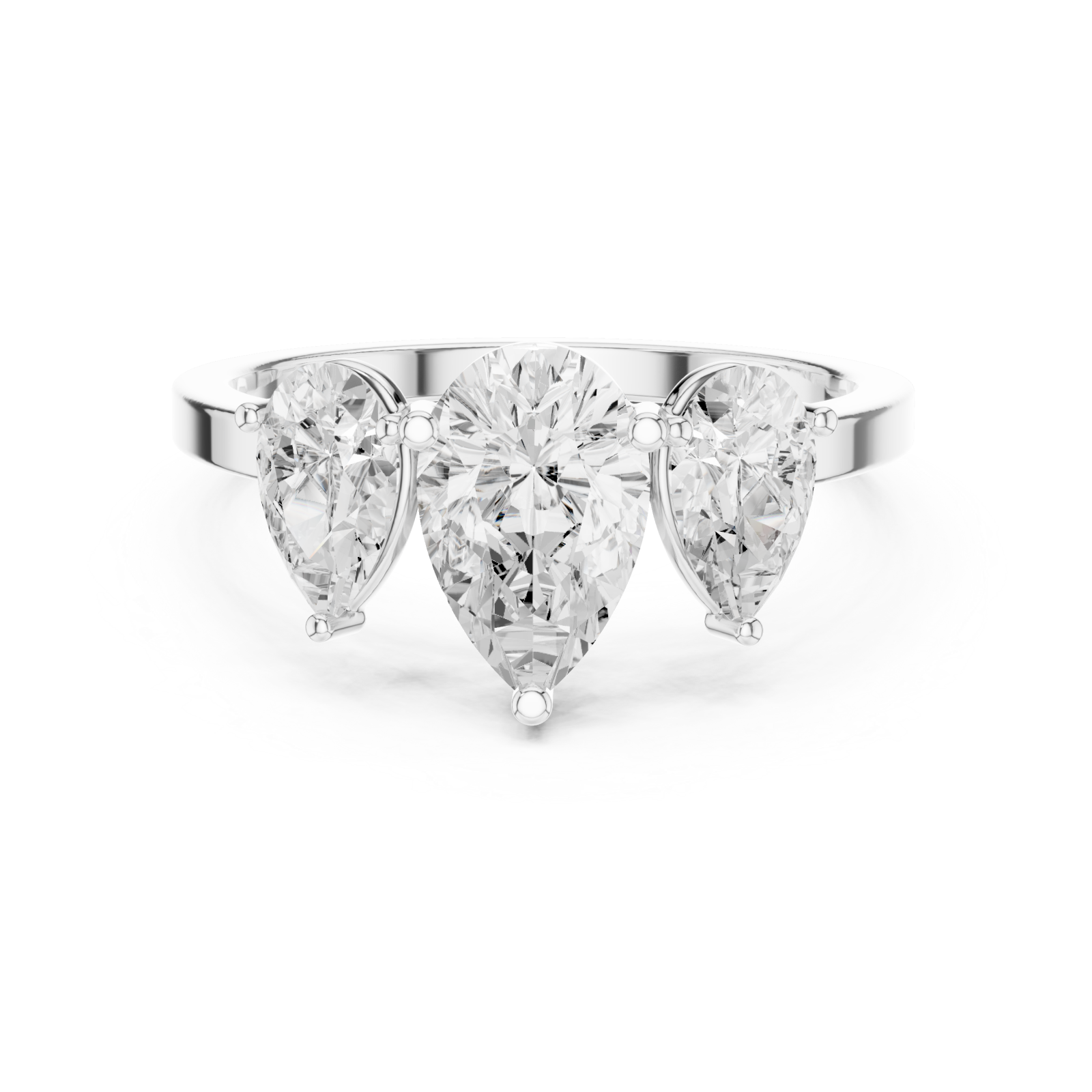 White Gold Gleaming Harmony Contemporary Ring Front View