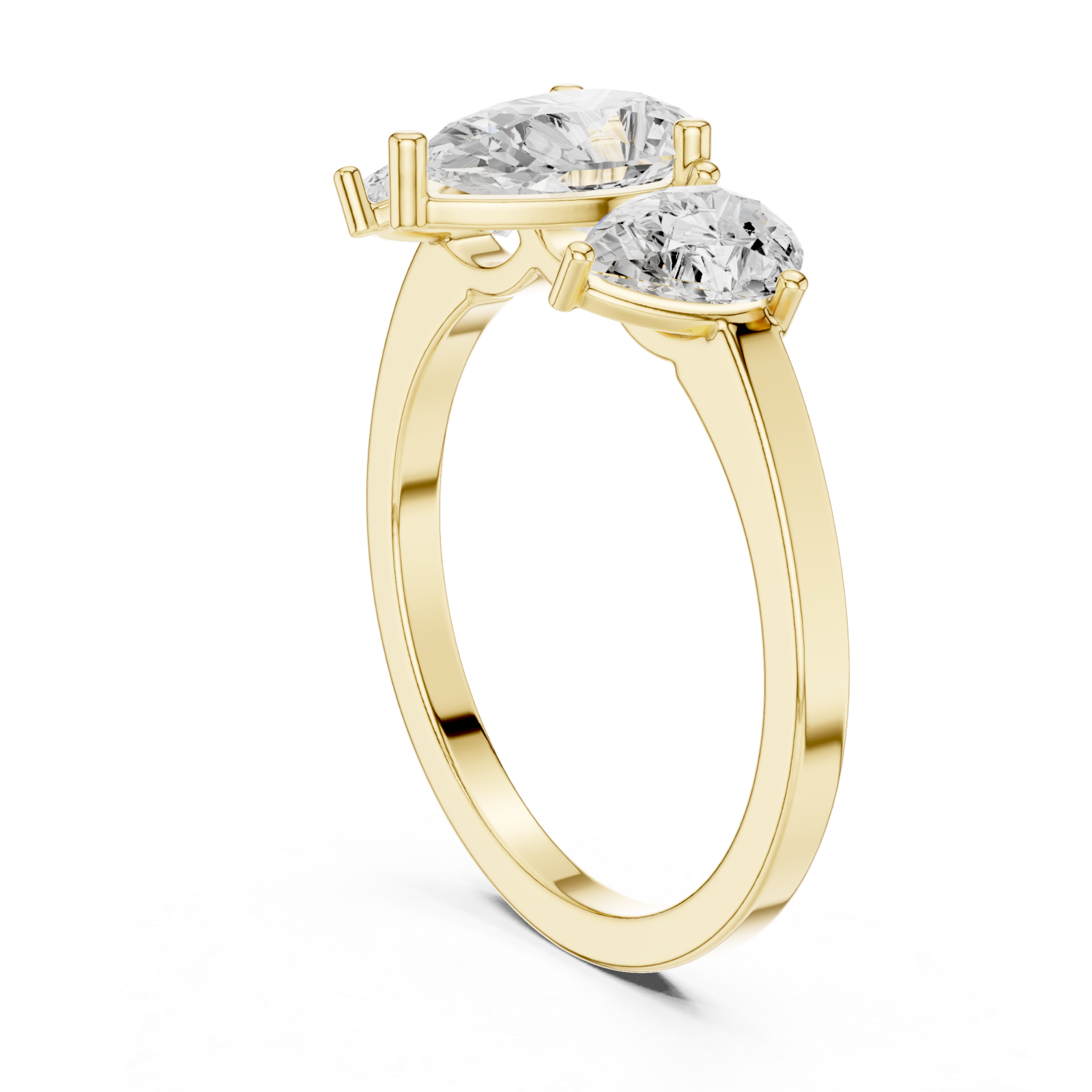  Gold Gleaming Harmony Contemporary Ring Left View