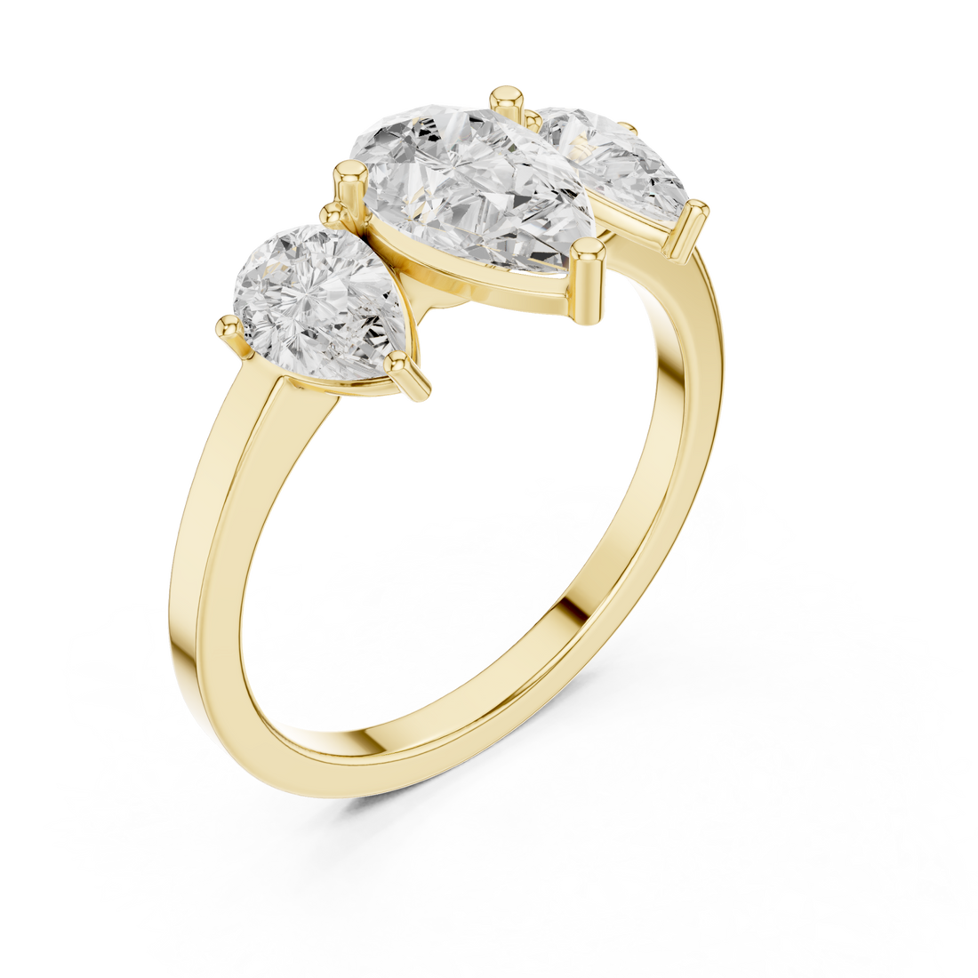 Gold Gleaming Harmony Contemporary Ring Right View