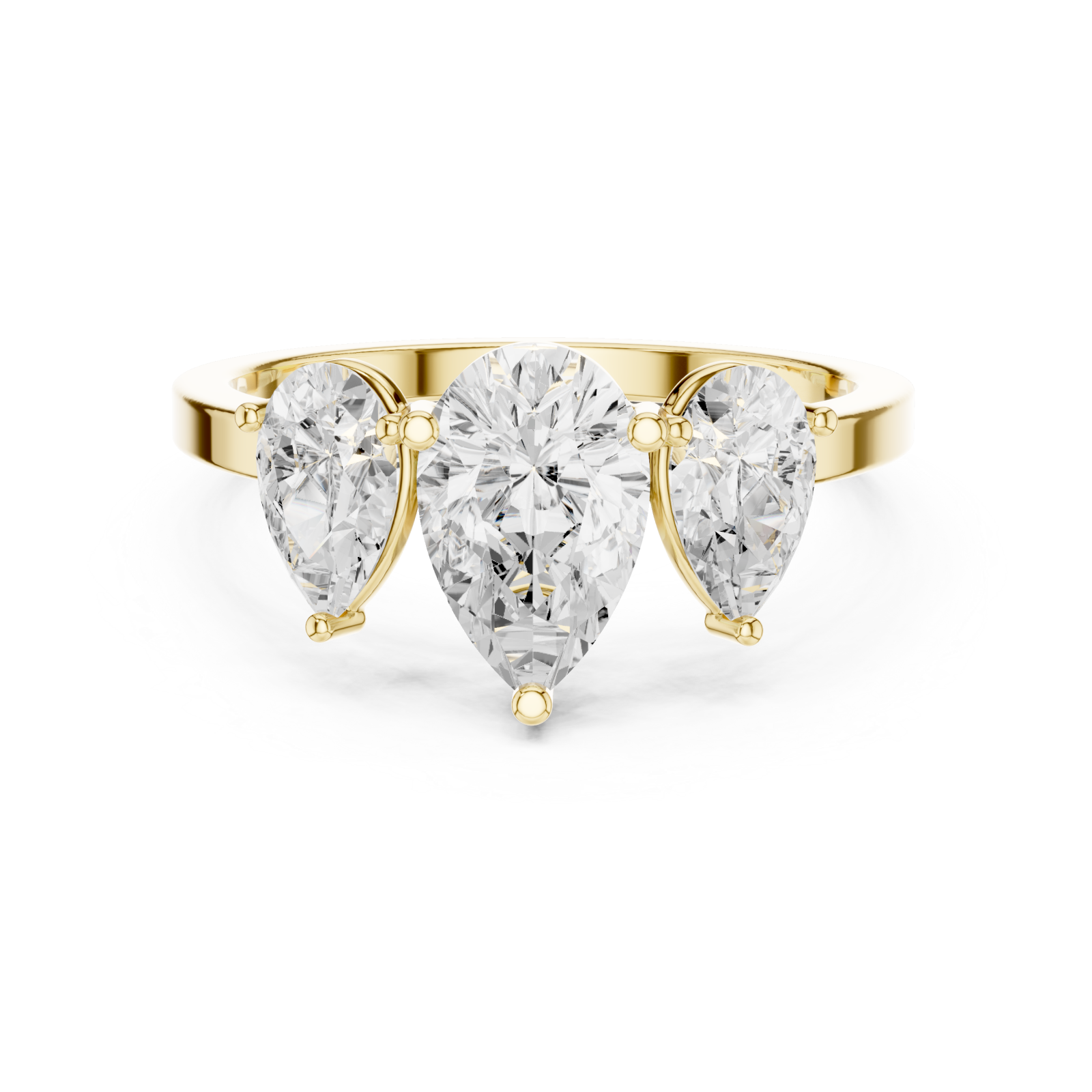  Gold Gleaming Harmony Contemporary Ring Front View