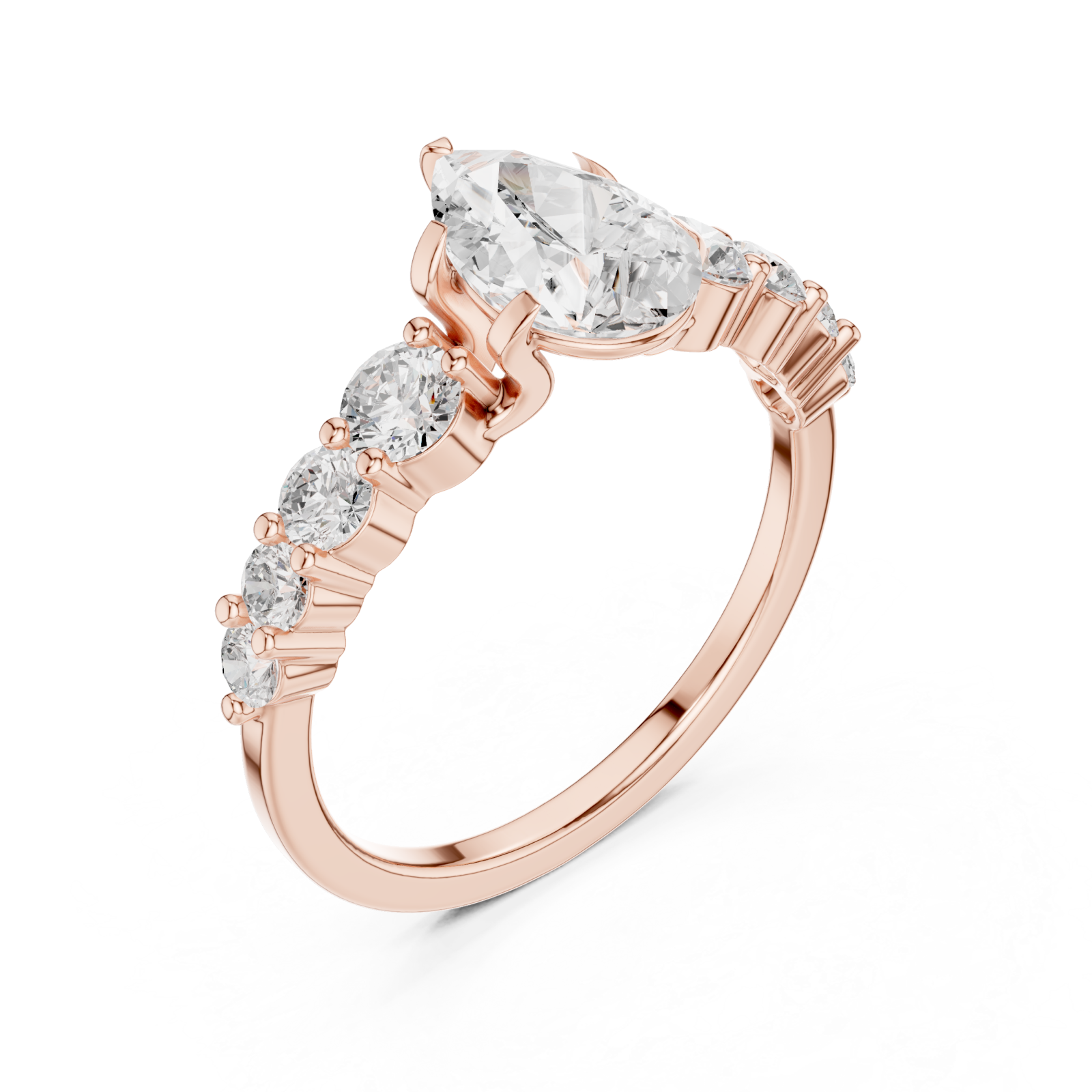  Rose Gold Elegant Cascade Statement Ring Right View
