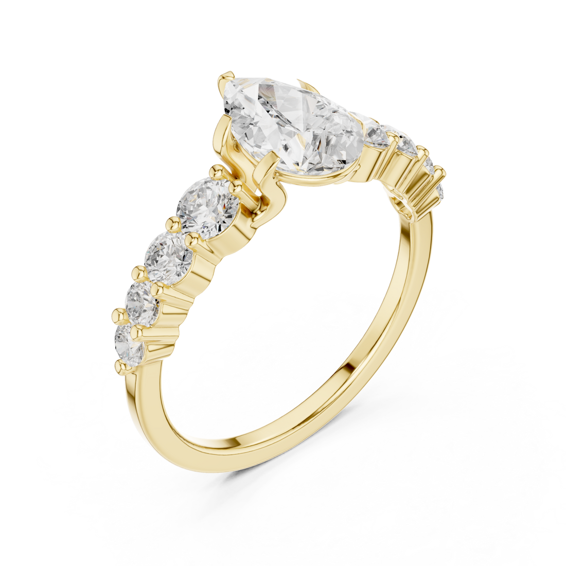 Gold Elegant Cascade Statement Ring Right View