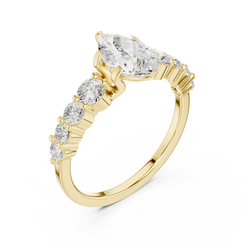 Gold Elegant Cascade Statement Ring Right View