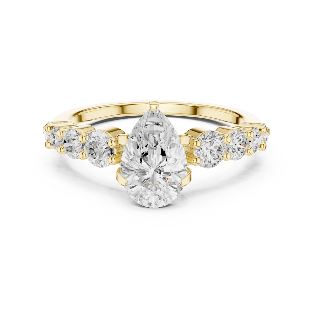 Gold Elegant Cascade Statement Ring Right View