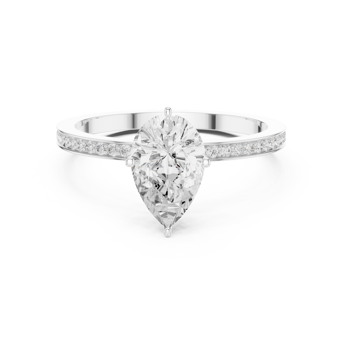  White Gold Timeless Dawn Oval Accent Solitaire Ring Right View