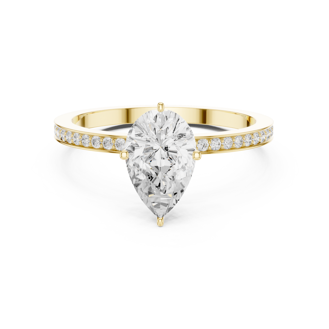 Gold Timeless Dawn Oval Accent Solitaire Ring Right View