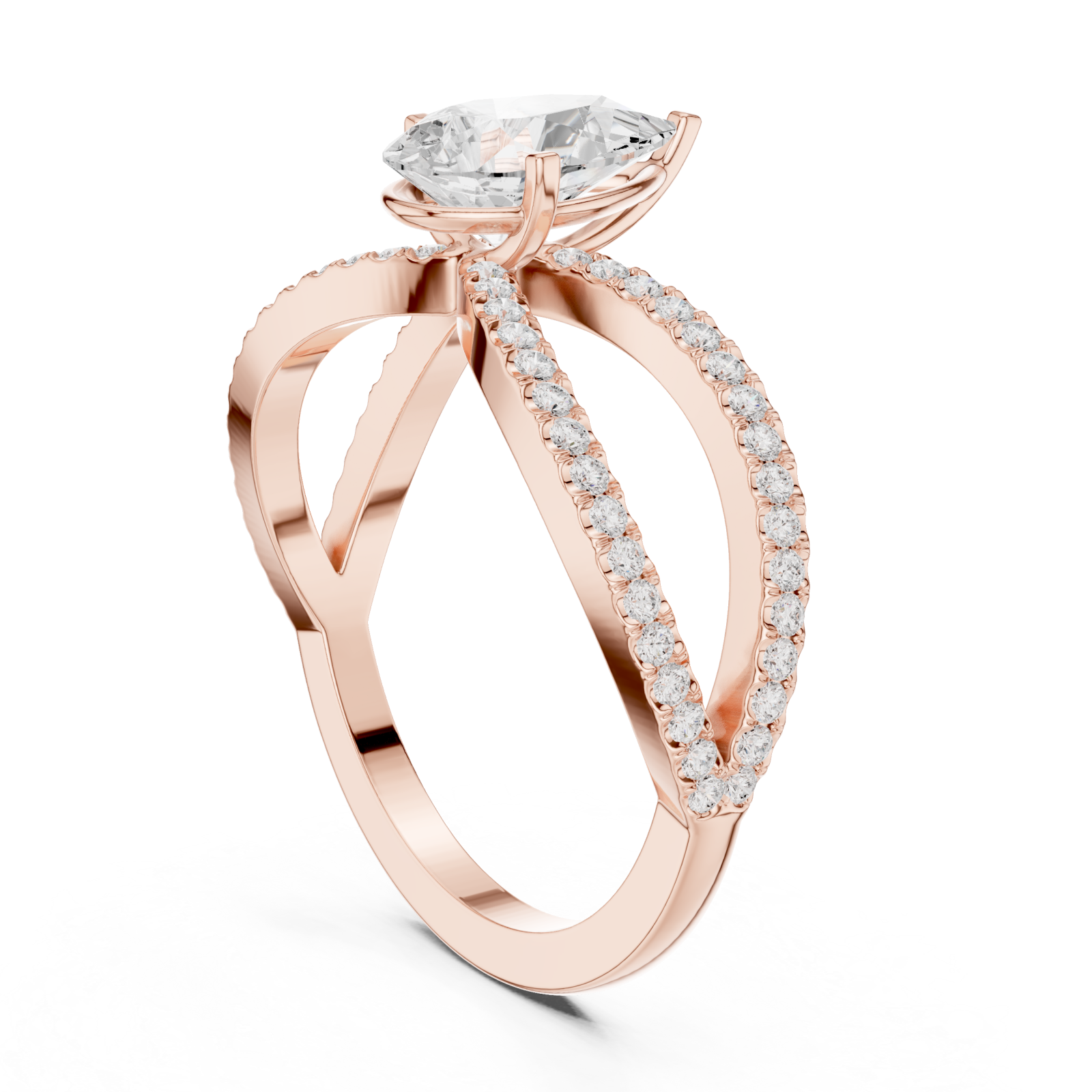  Rose Gold Infinite Grace Openwork Ring Left View
