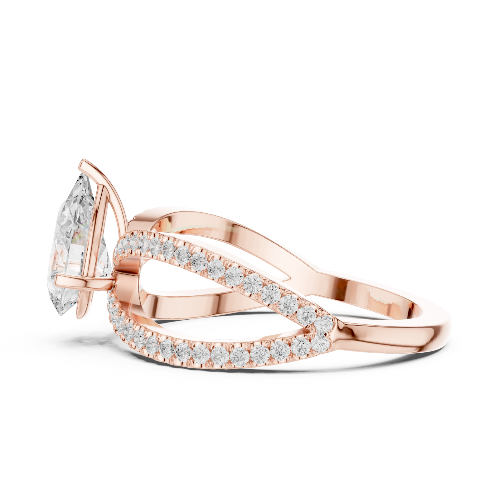  Rose Gold Infinite Grace Openwork Ring Side View