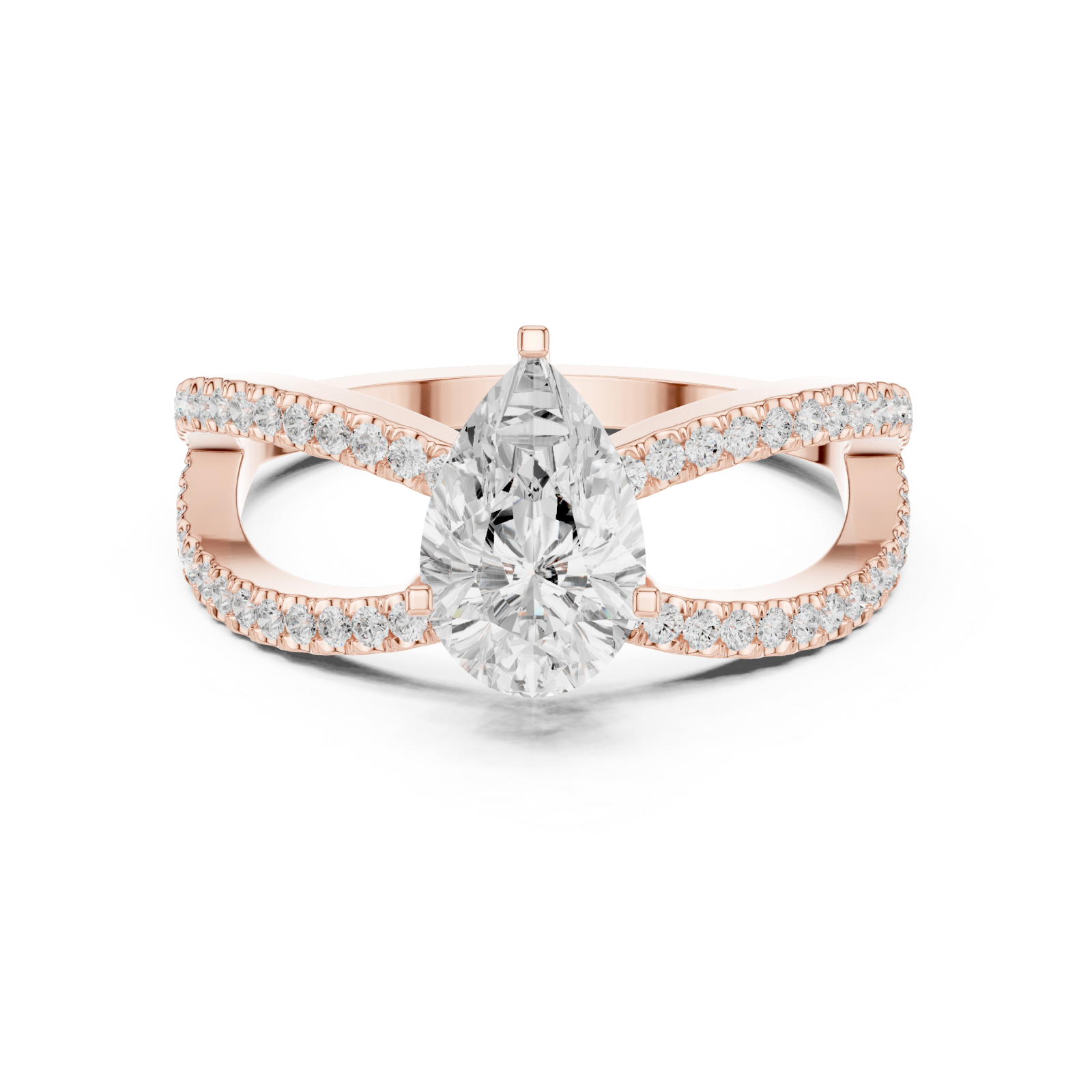  Rose Gold Infinite Grace Openwork Ring Front View
