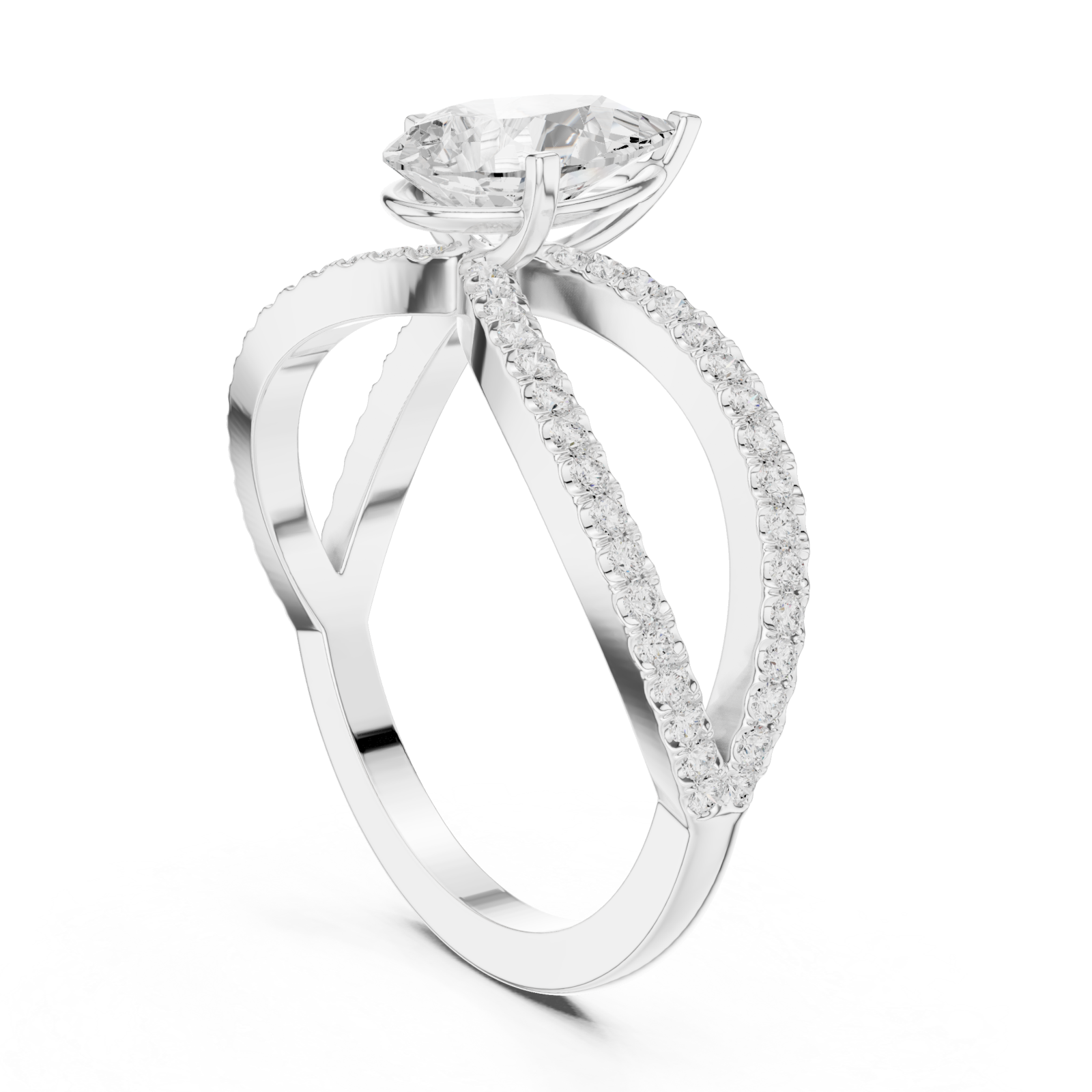  White Gold Infinite Grace Openwork Ring Left View