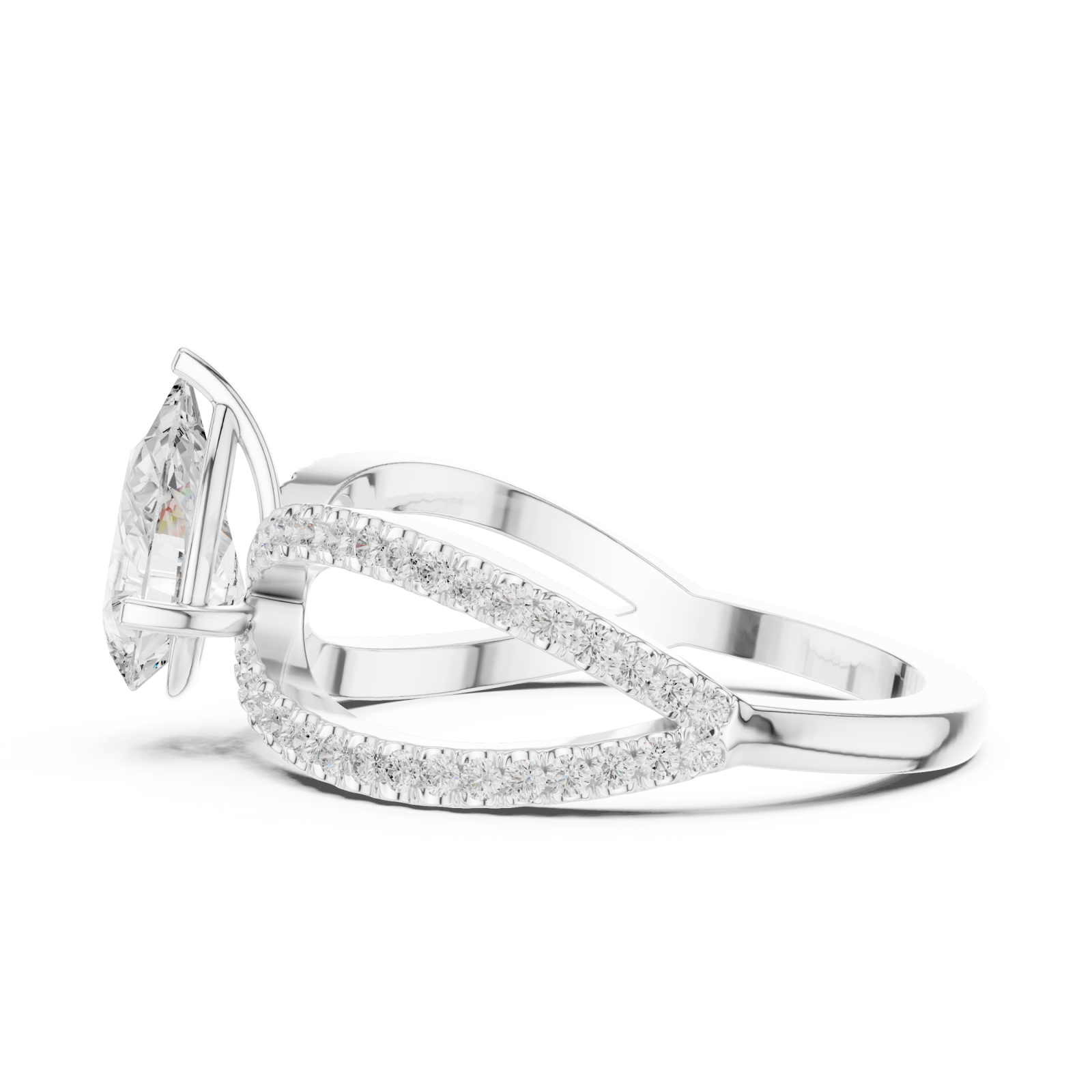  White Gold Infinite Grace Openwork Ring Side View