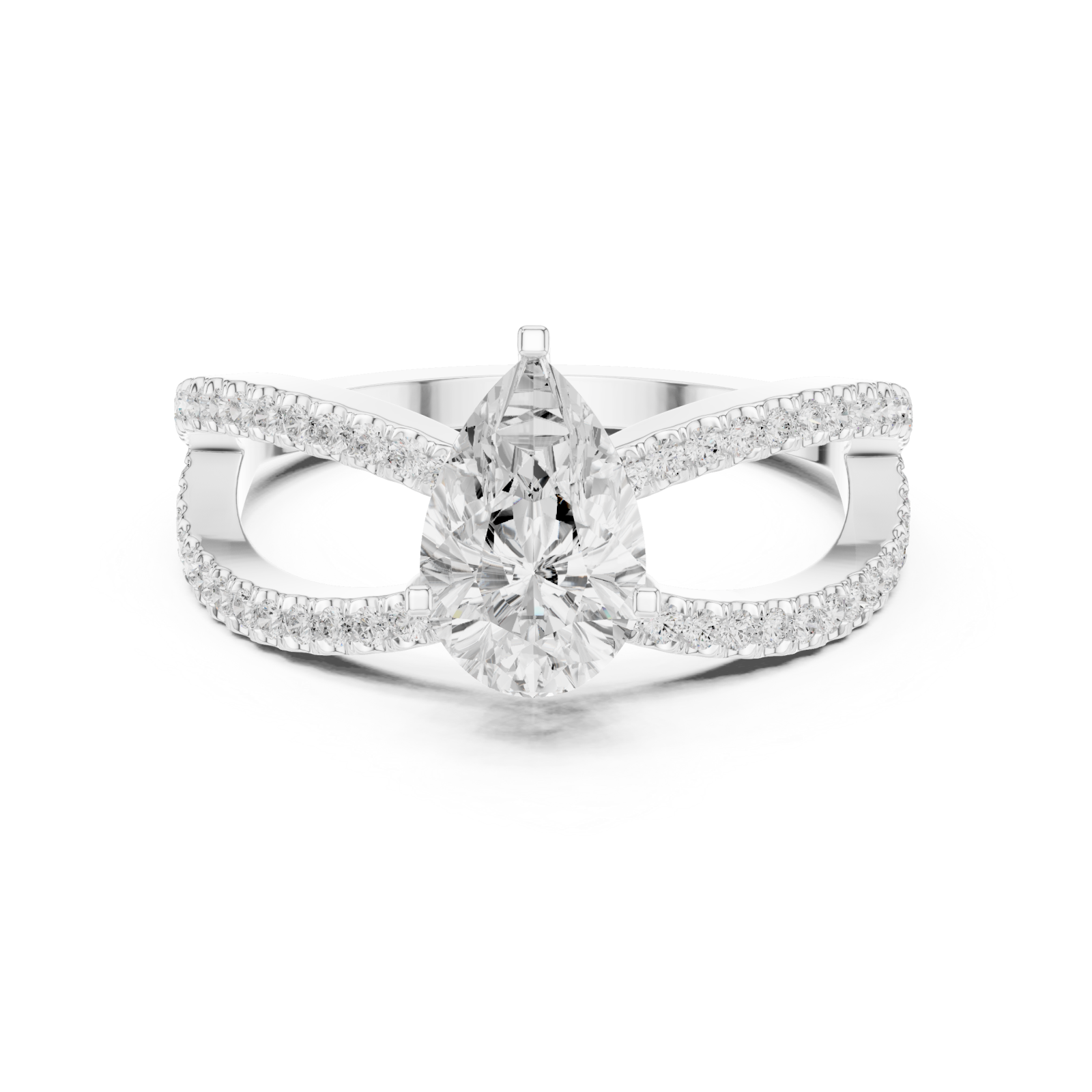  White Gold Infinite Grace Openwork Ring Front View