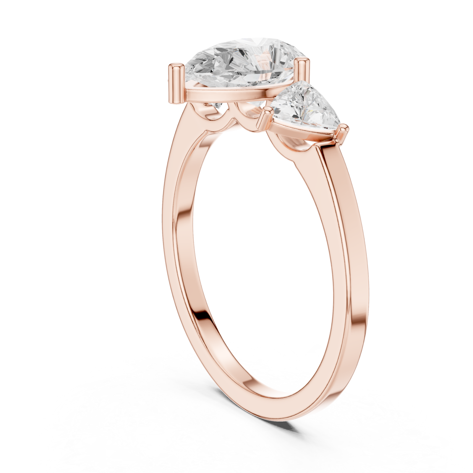  Rose Gold Celestial Tranquility Classic Engagement Ring Left View